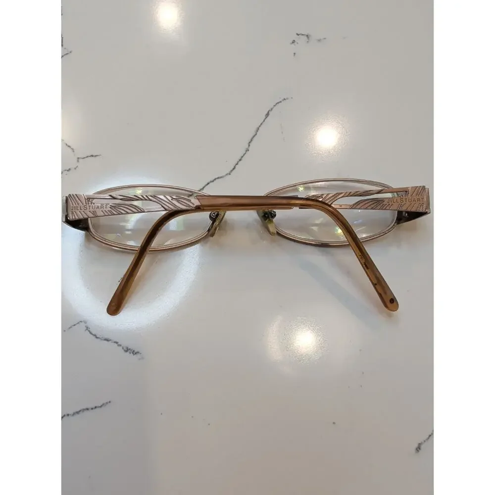 Jill Stuart Women’s Eyeglasses Frame Gold Metal Oval Braided Wire Temple Rx-Able
